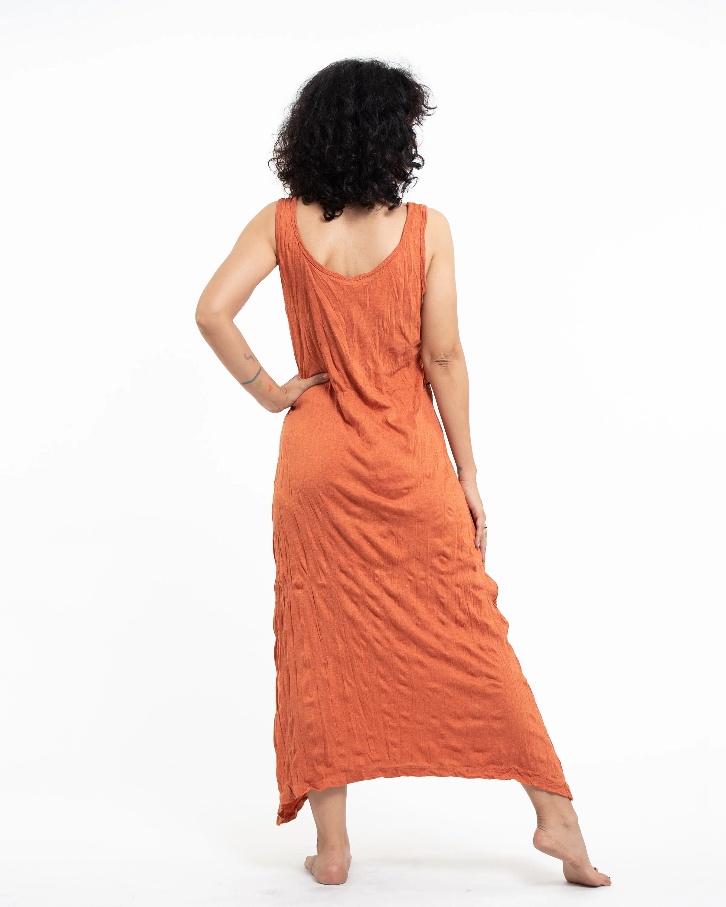 Womens Infinitee Om Long Tank Dress in Orange