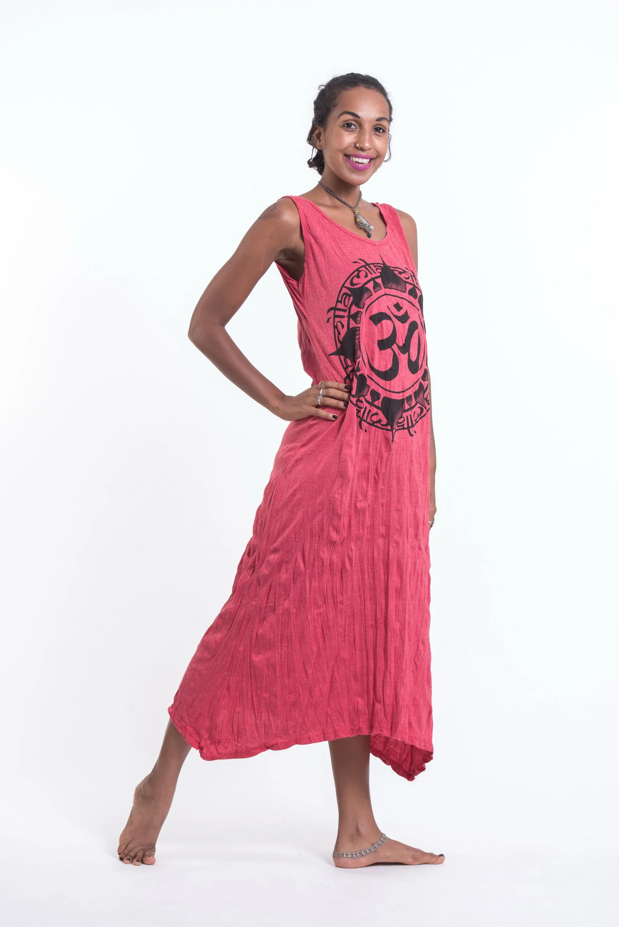 Womens Infinitee Om Long Tank Dress in Red