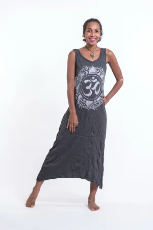 Womens Infinitee Om Long Tank Dress in Silver on Black