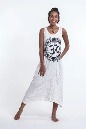 Womens Infinitee Om Long Tank Dress in White