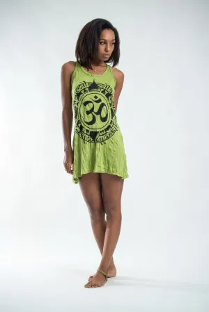 Womens Infinitee Om Tank Dress in Lime