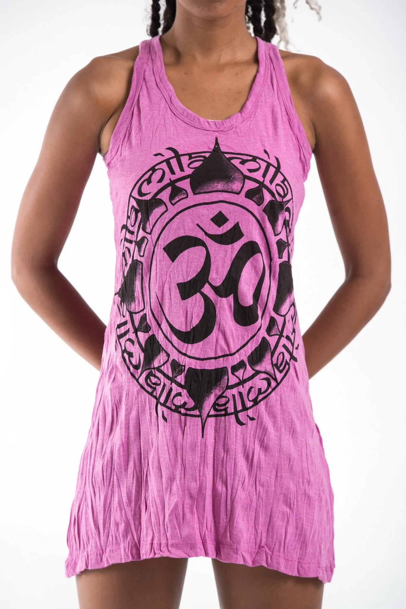 Womens Infinitee Om Tank Dress in Pink