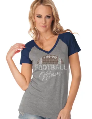 Women's Jersey Contrast V Neck Raglan Short Sleeve Tee-bbf