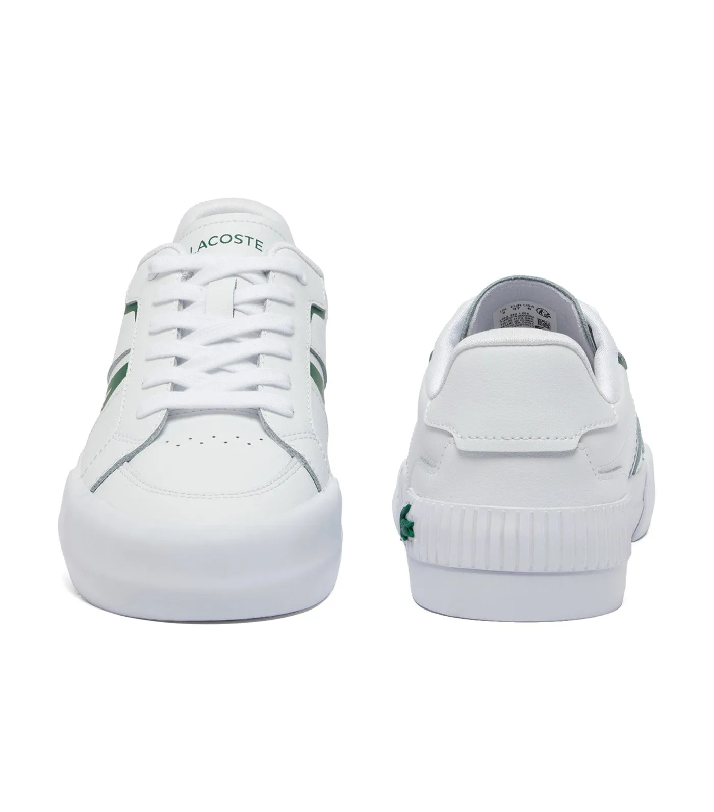 Women's L004 Contrasted Leather Trainers White/Green