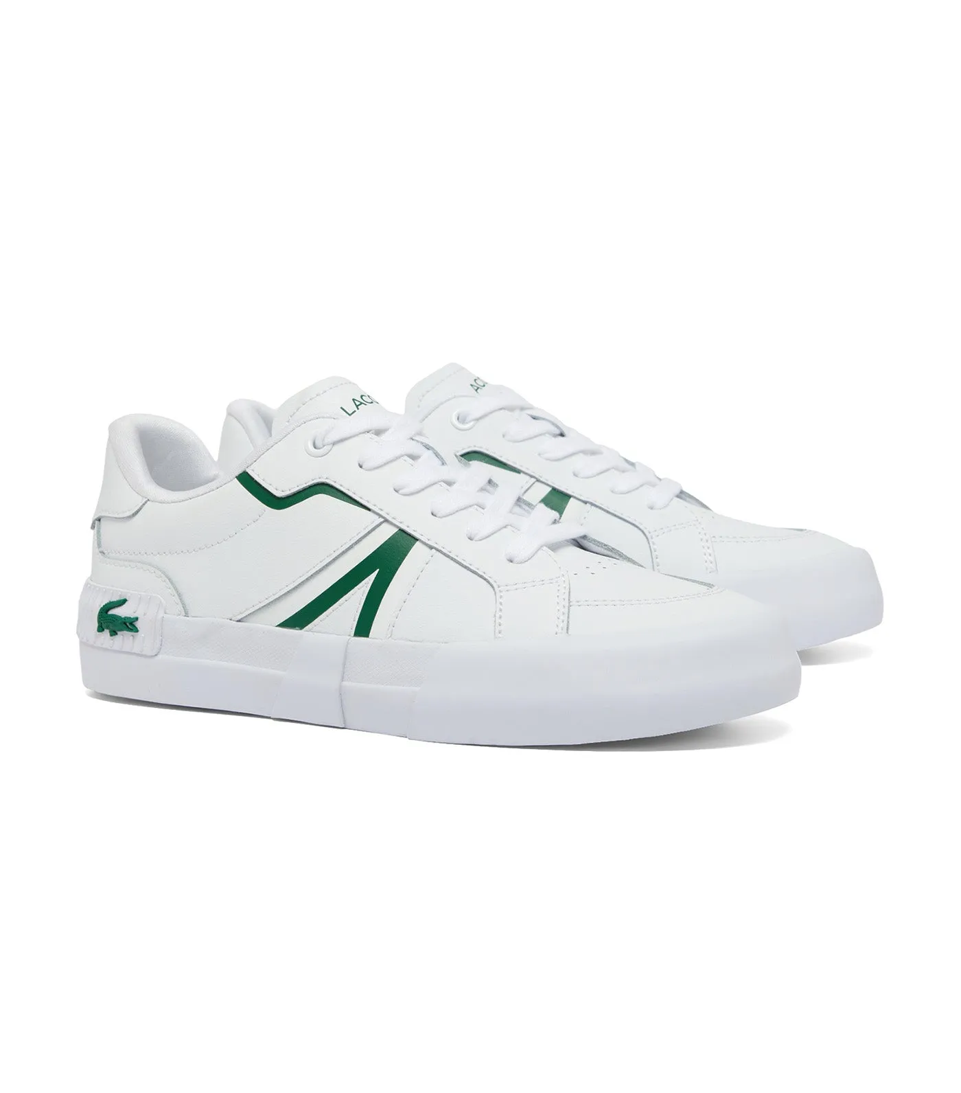 Women's L004 Contrasted Leather Trainers White/Green