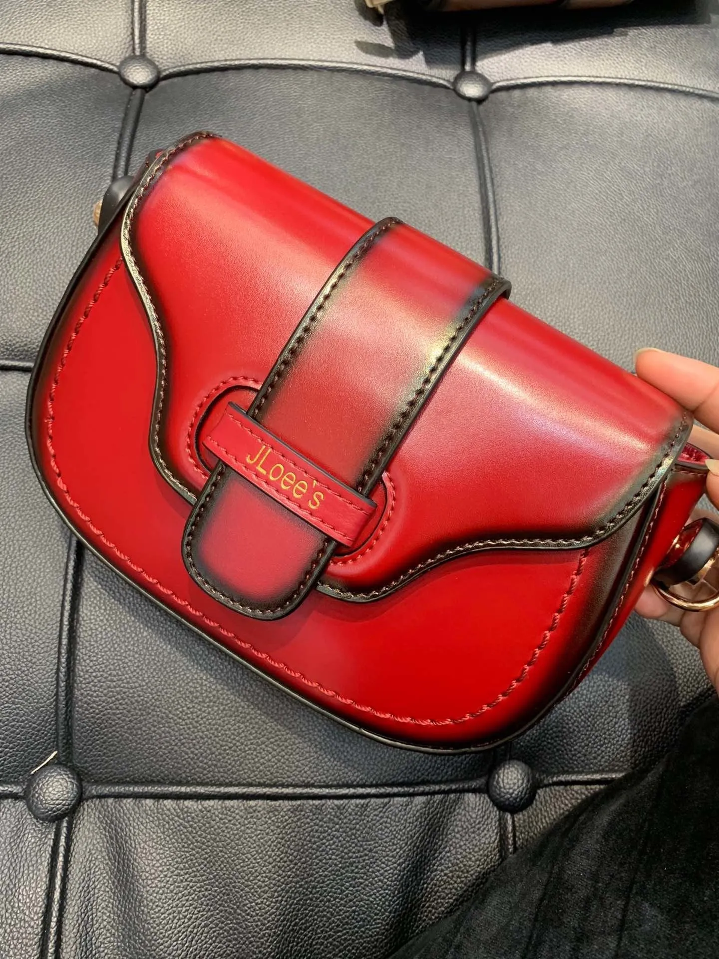 Womens Leather Small Saddle Crossbody Bags