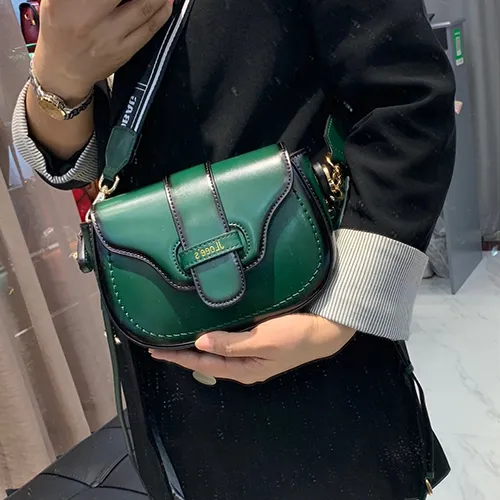 Womens Leather Small Saddle Crossbody Bags