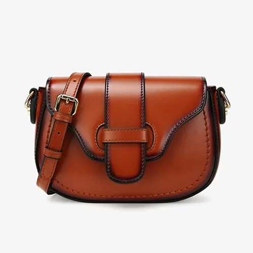 Womens Leather Small Saddle Crossbody Bags