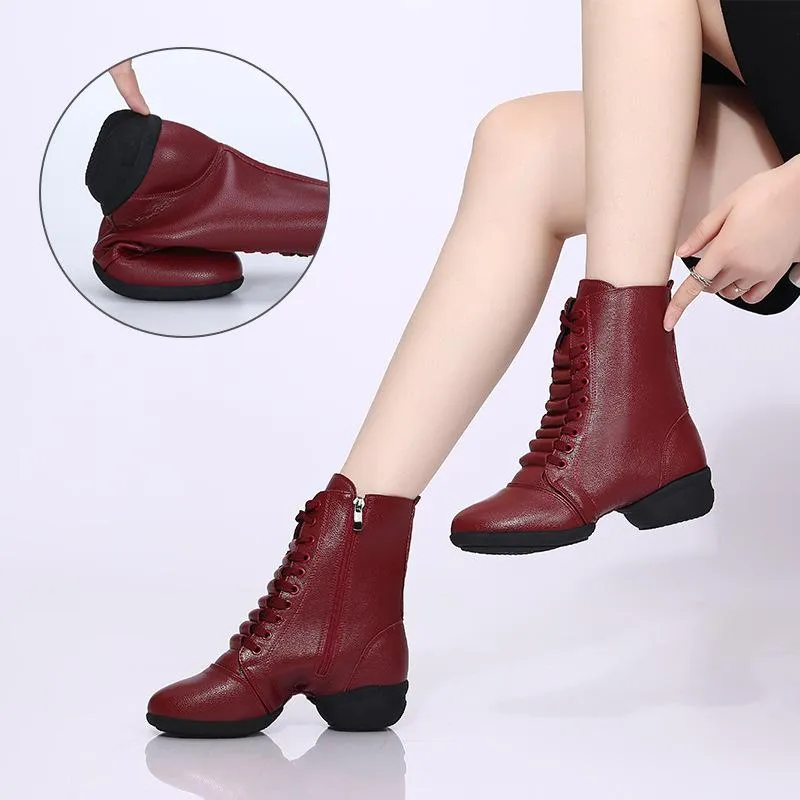 Women's Leatherette 1.5inch Heels Dance Shoes Dance Boots Jazz Dance Boots