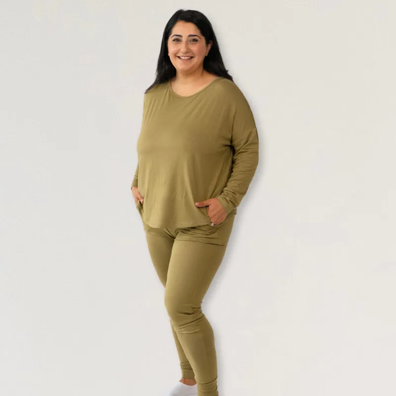 Women's Long Sleeve PJ Set - Basil