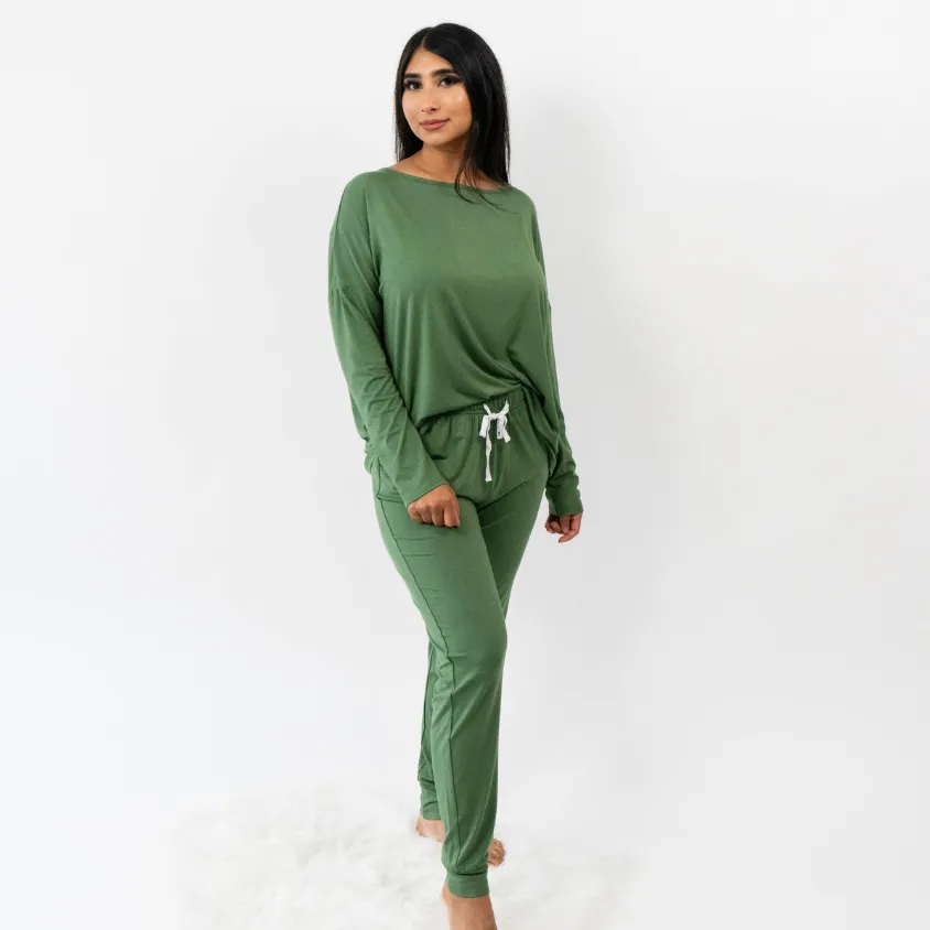 Women's Long Sleeve PJ Set - Evergreen