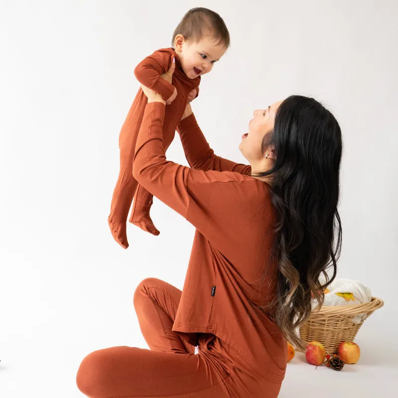 Women's Long Sleeve PJ Set - Rust