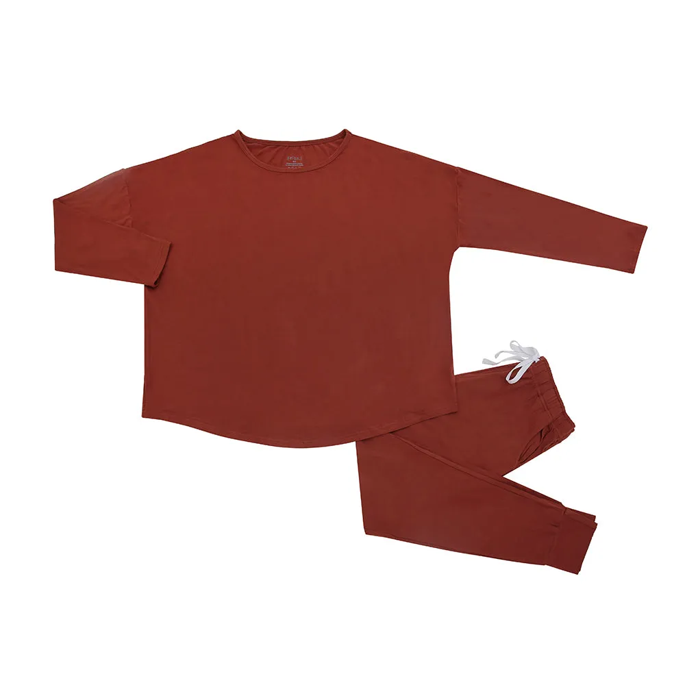 Women's Long Sleeve PJ Set - Rust