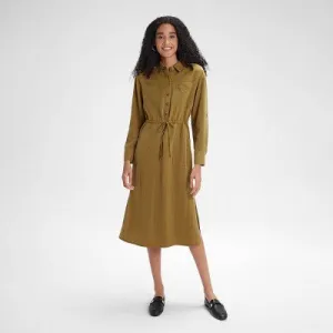 Women's Long Sleeve Utility Midi Shirtdress - A New Day