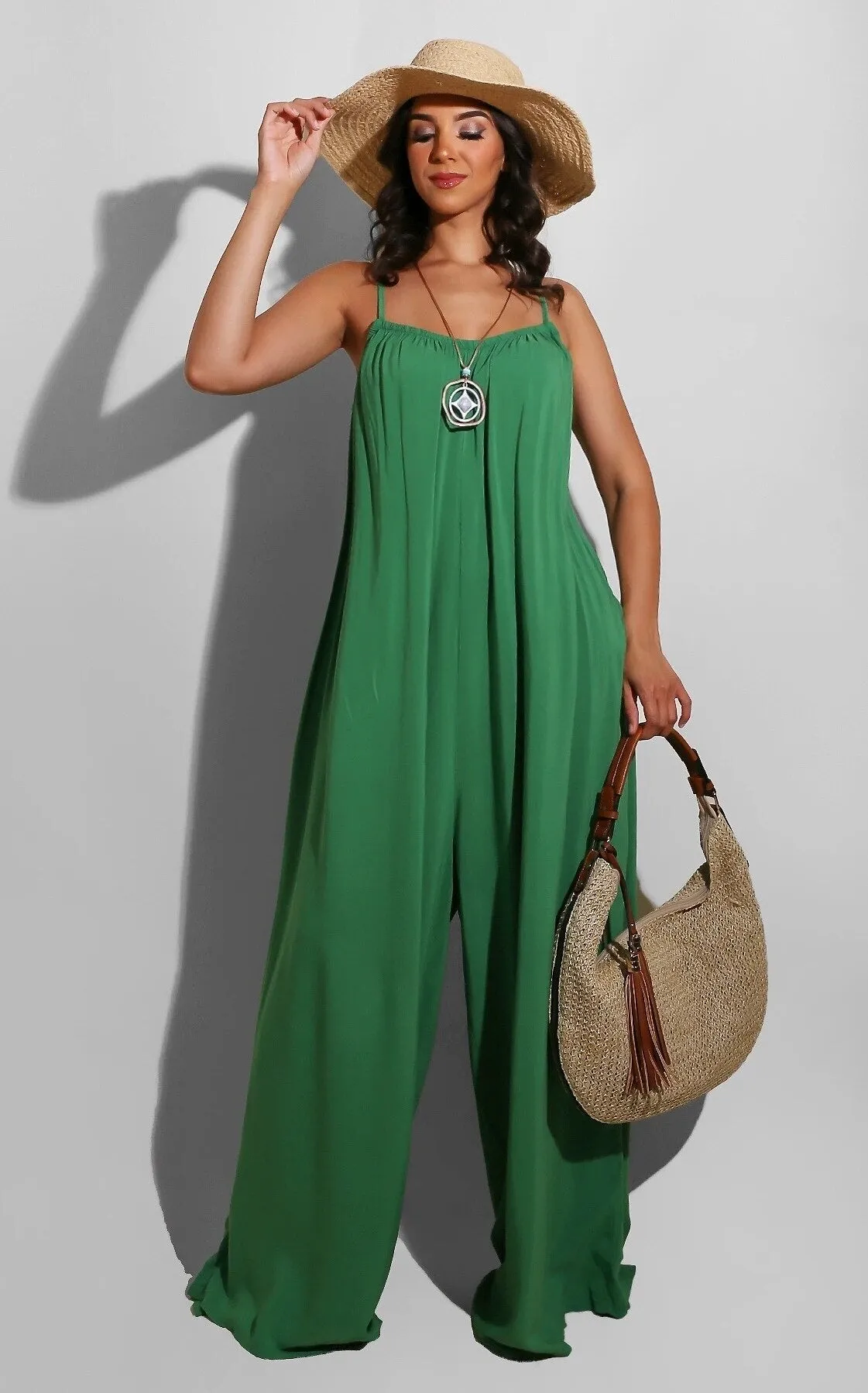 Women's Loose-Fit Spaghetti Strap Jumpsuit