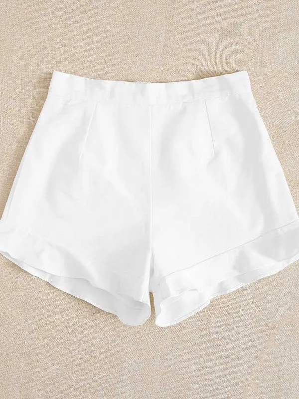 Women's lotus leaf edge loose casual shorts