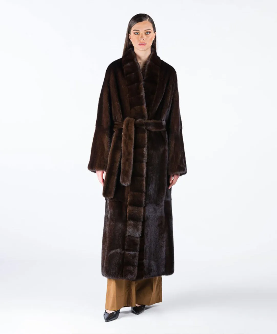 Women's Maxi Mahogany Mink Coat