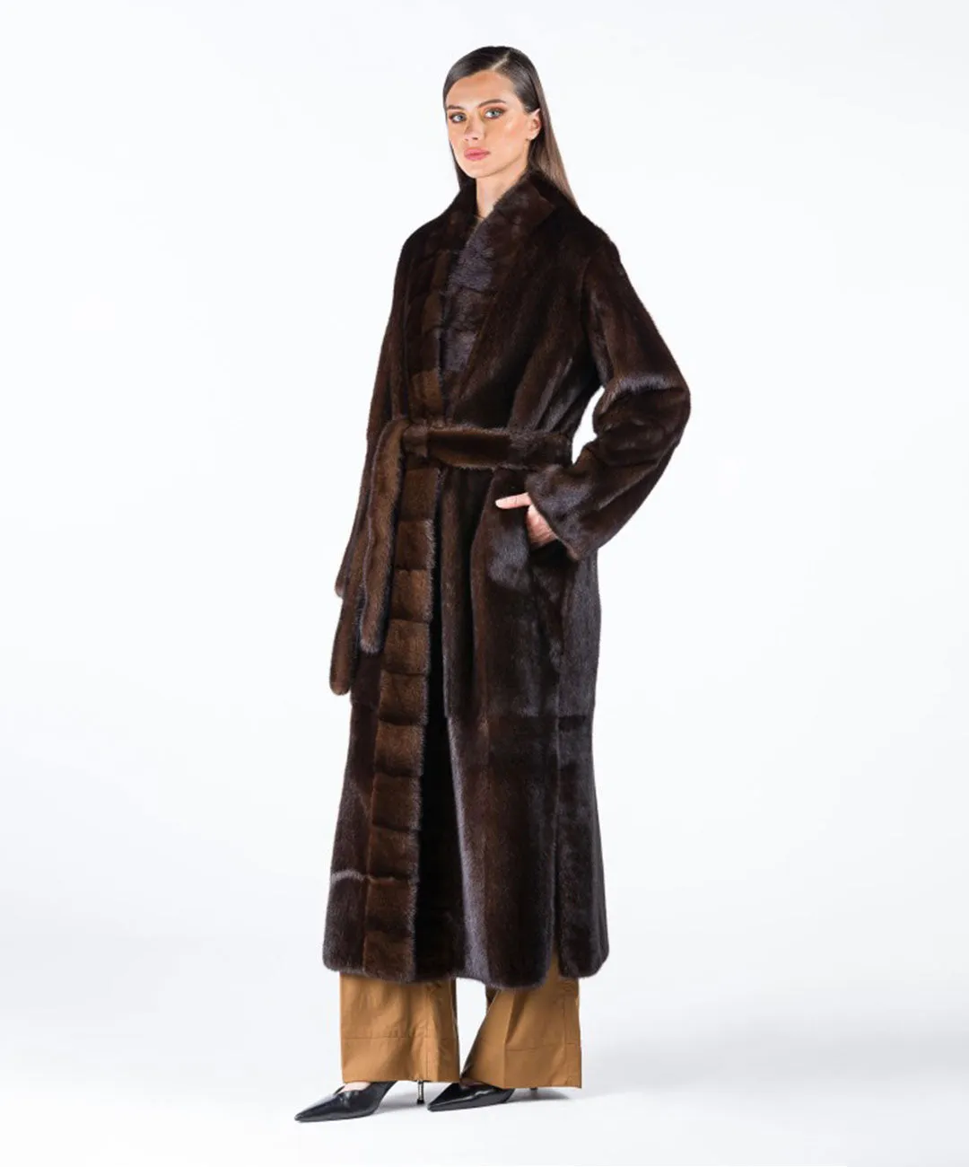 Women's Maxi Mahogany Mink Coat