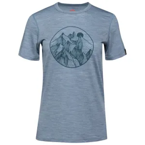 Womens Merino 150 Mountains Tee (Sky/Petrol)