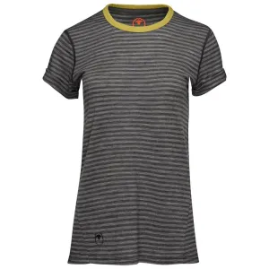 Womens Merino 150 Roll Sleeve Tee (Mini Stripe Smoke/Charcoal)