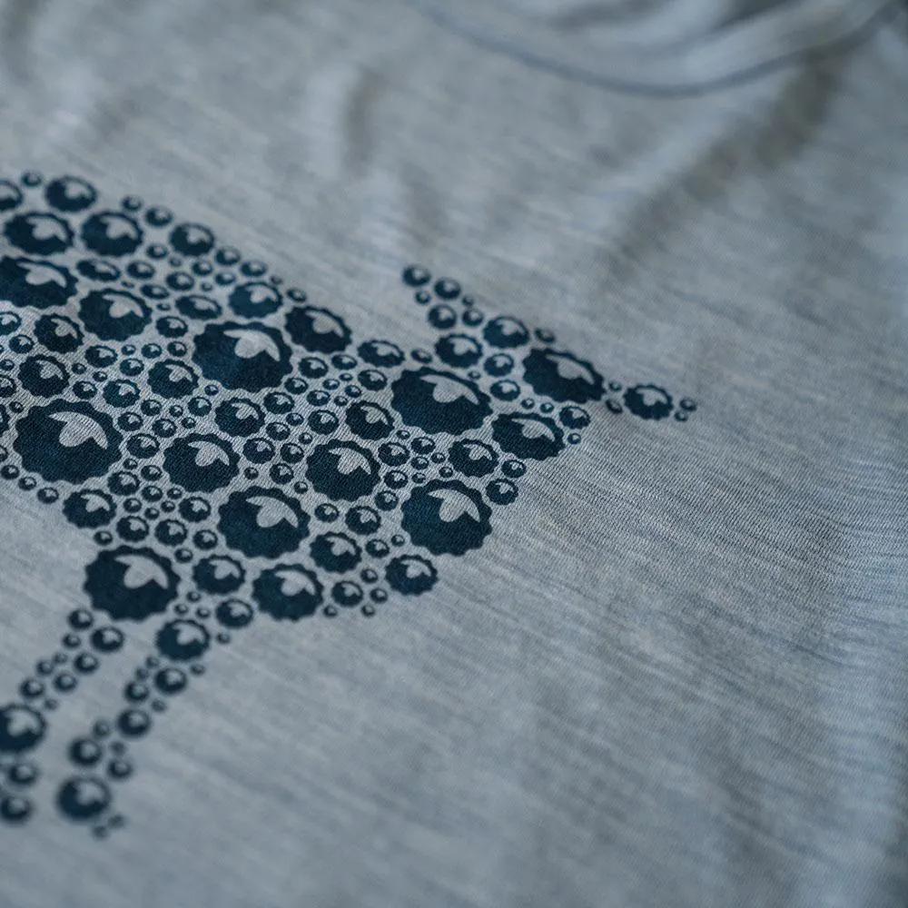 Womens Merino 150 Sheep Tee (Sky)