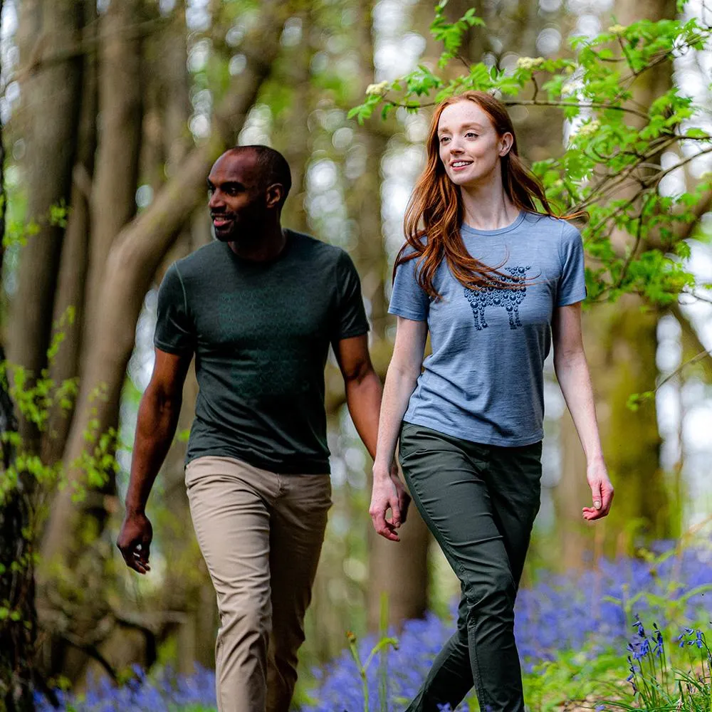 Womens Merino 150 Sheep Tee (Sky)