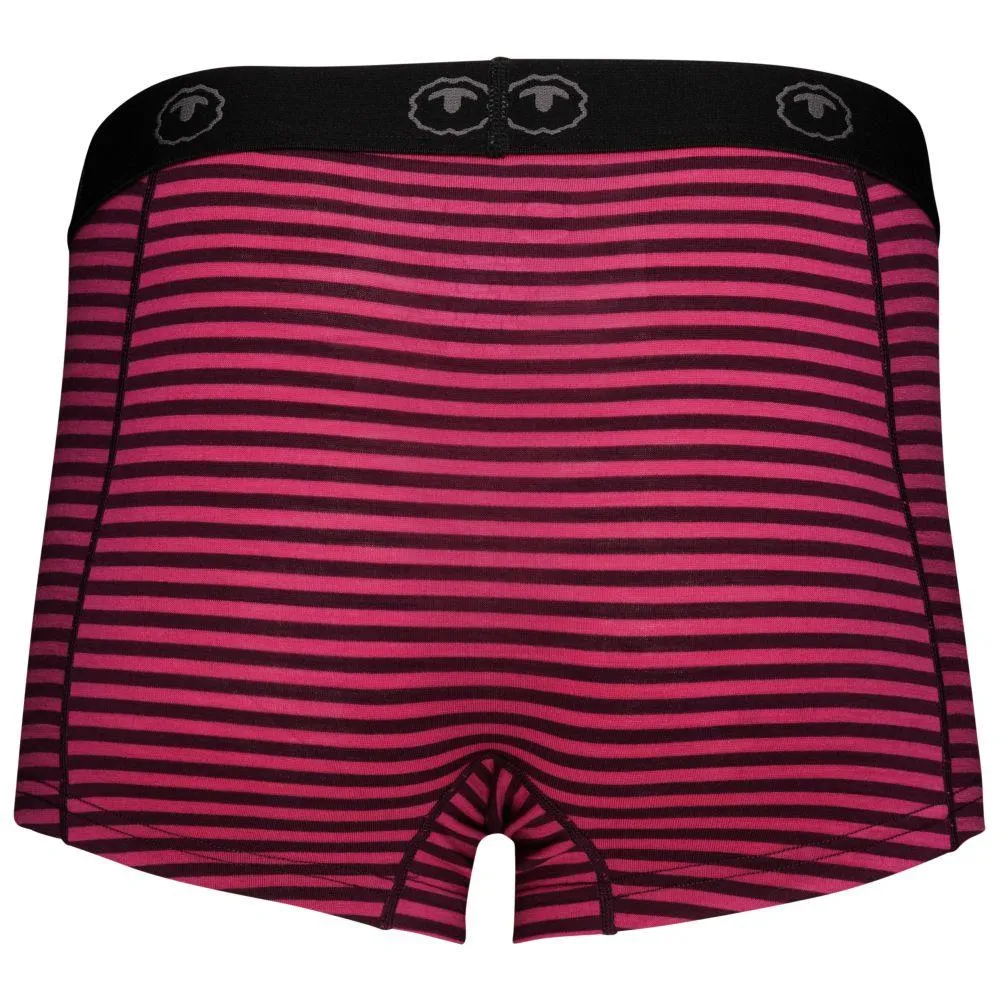 Womens Merino 180 Hipster Shorts (Mini Stripe Wine/Fuchsia)