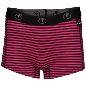 Womens Merino 180 Hipster Shorts (Mini Stripe Wine/Fuchsia)