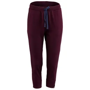 Womens Merino 260 Lounge Cuffed 3/4 Joggers (Wine/Navy)