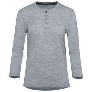 Womens Merino Blend 160 PJ Henley (Cloud Melange)