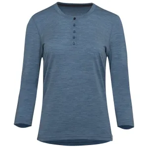 Womens Merino Blend 160 PJ Henley (Ocean Melange)