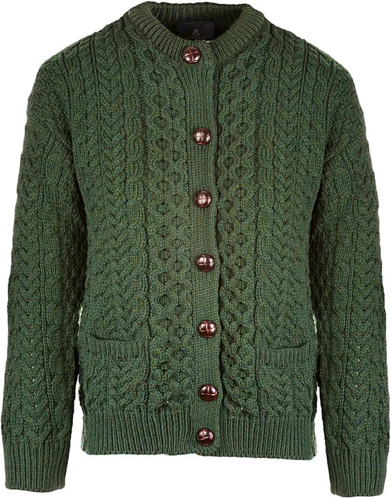 Women's  Merino Wool Classic Button Cardigan by Aran Mills