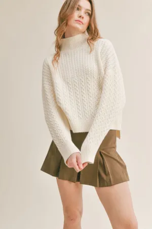 Women's Mock Neck Knit Sweater | Sadie & Sage | Ivory