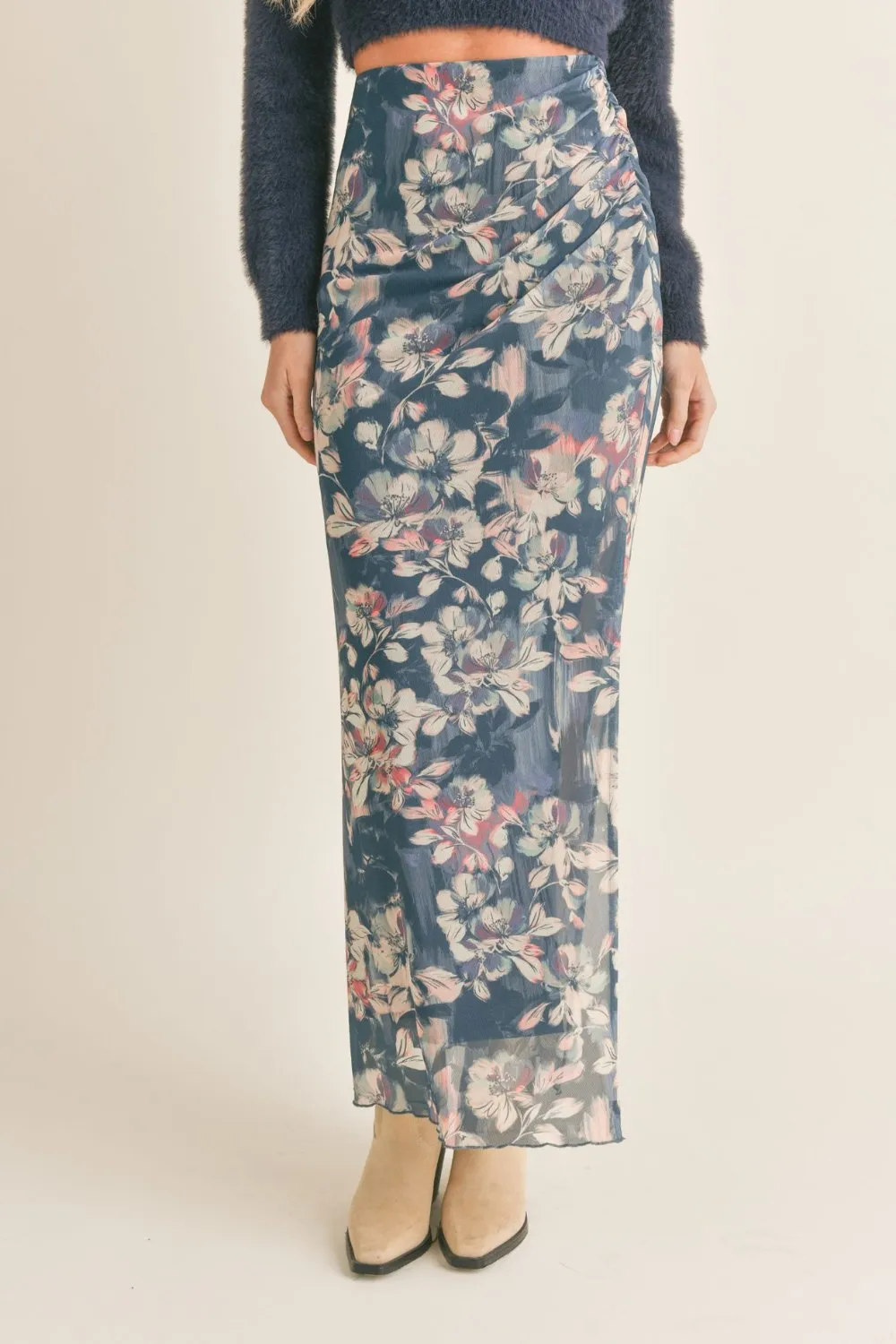 Women's Mystic Floral Maxi Skirt | Blue Multi