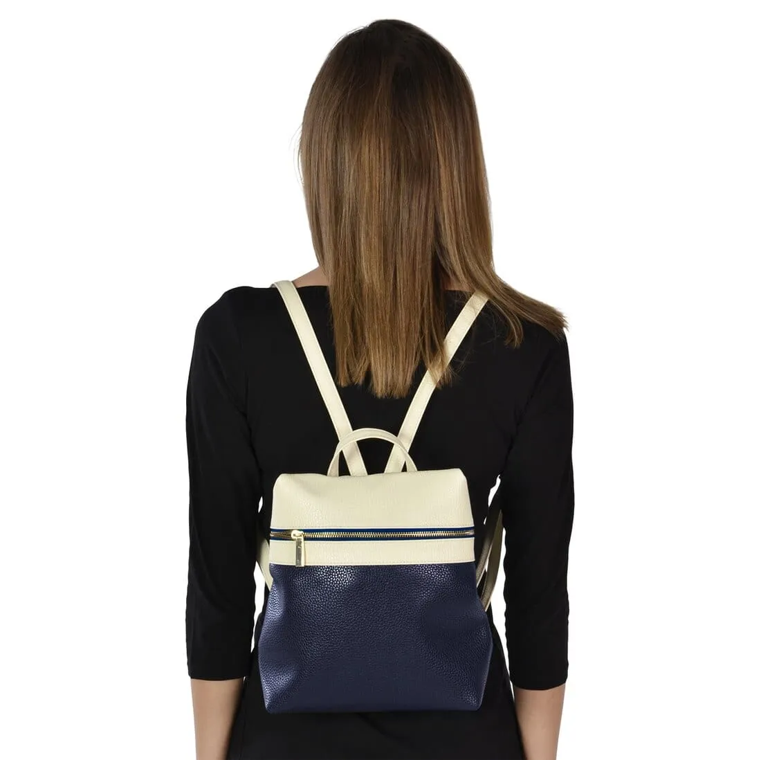 Womens Nevada Faux Leather Fashion Backpack With Thin Straps