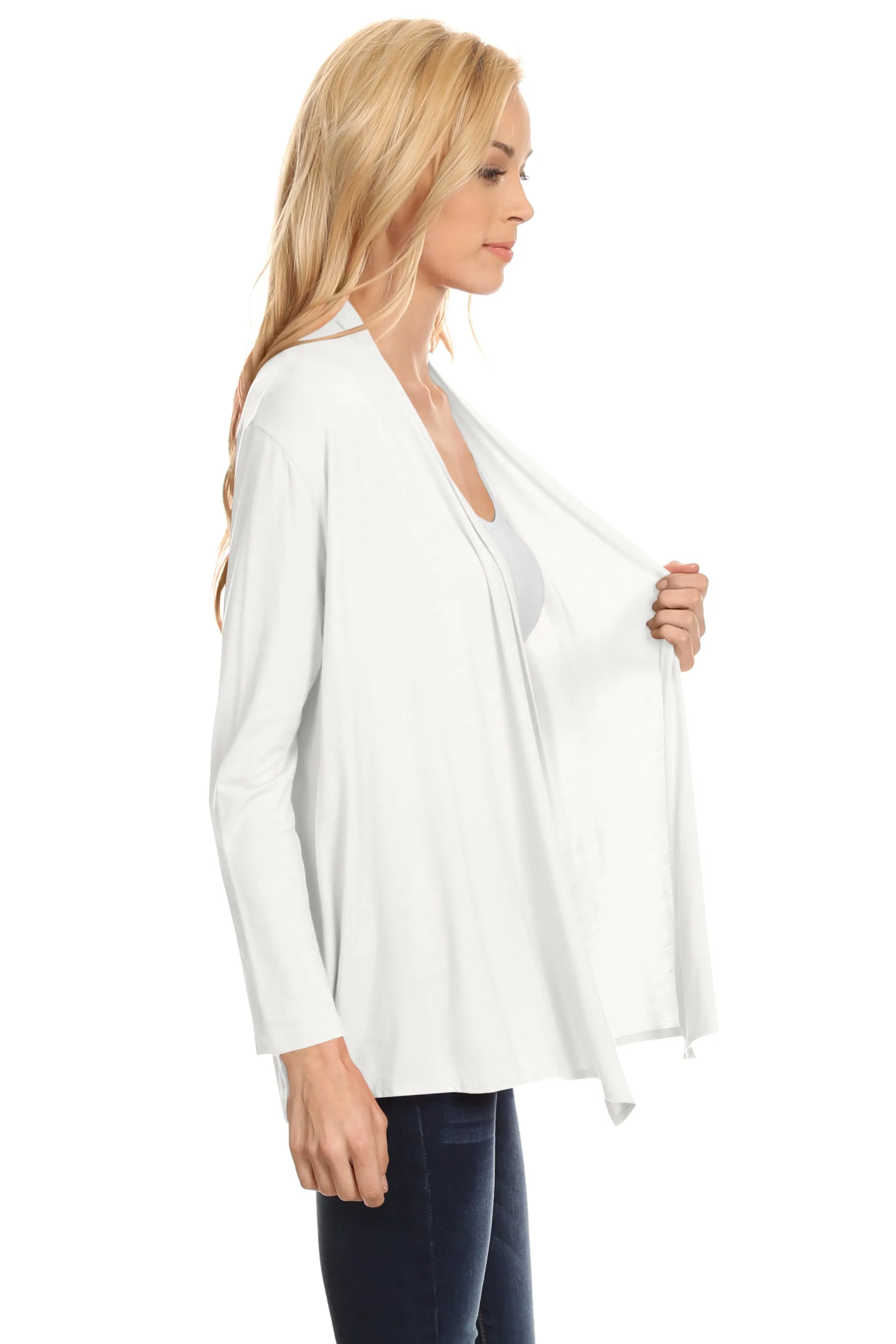 Womens Open Drape Cardigan Reg and Plus Size Cardigan Sweater Long Sleeves - USA