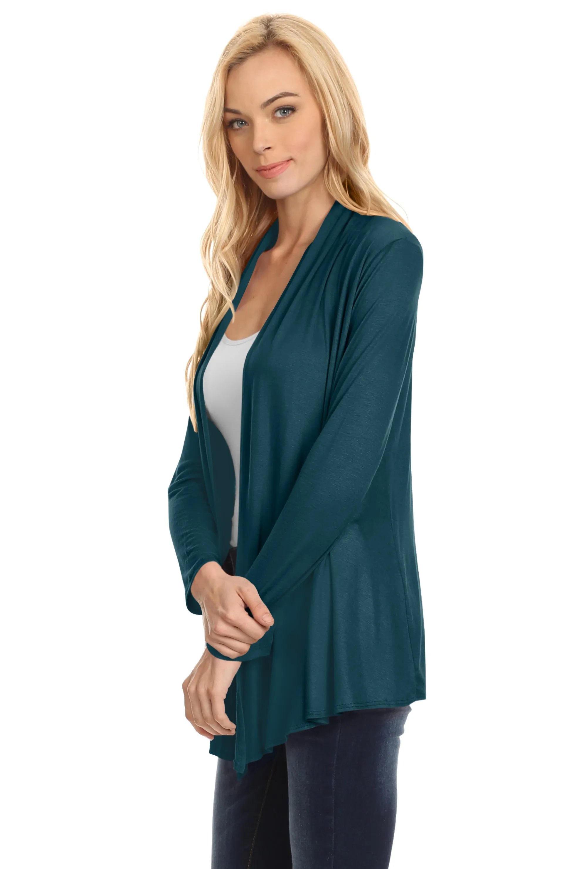 Womens Open Drape Cardigan Reg and Plus Size Cardigan Sweater Long Sleeves - USA