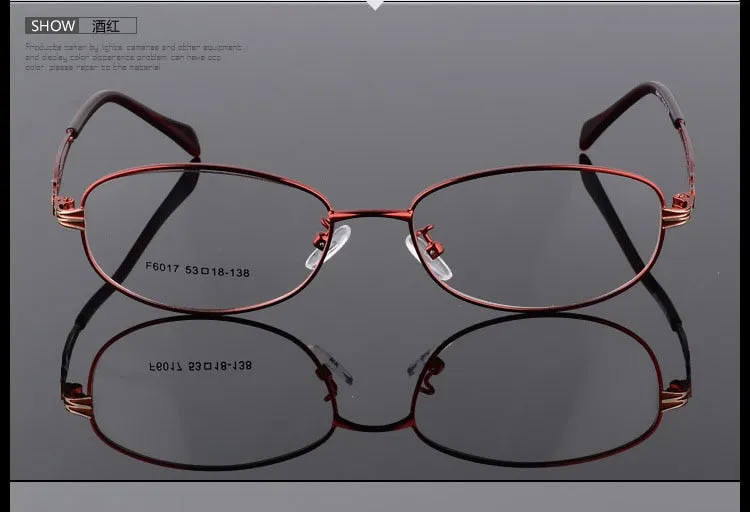 Women's Oval Full Rim Eyeglasses Alloy Frames F6017