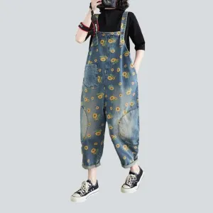 Women's painted denim overall