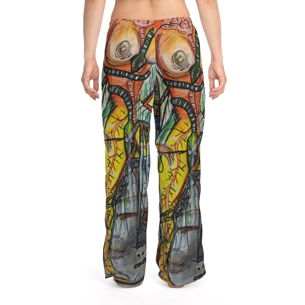 Women's Pajama Pants AL BLUE DESIGNED ART