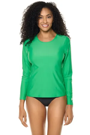 Women's Palmeto Long Sleeve Swim Shirt  |  Palm Green