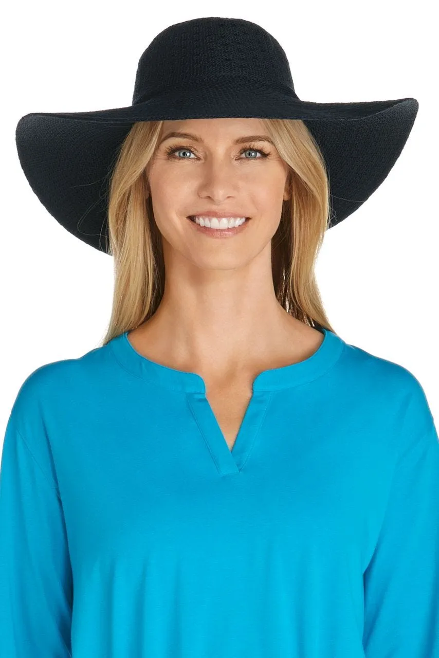 Women's Perla Packable Wide Brim Hat  |  Black