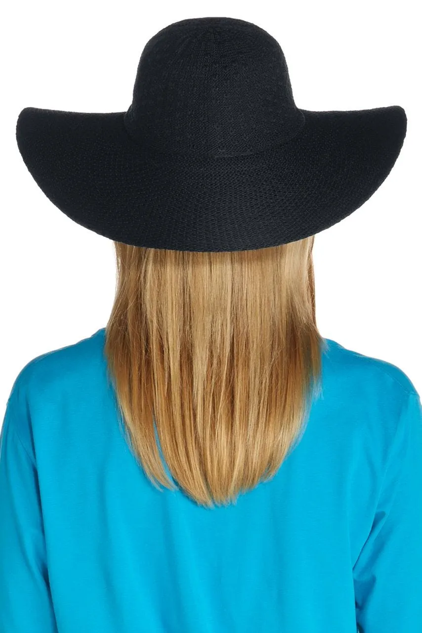 Women's Perla Packable Wide Brim Hat  |  Black