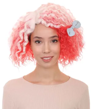 Womens Pink White Ombre Doll Curly Wig | Ombre Fashion Wigs | Premium Breathable Capless Cap