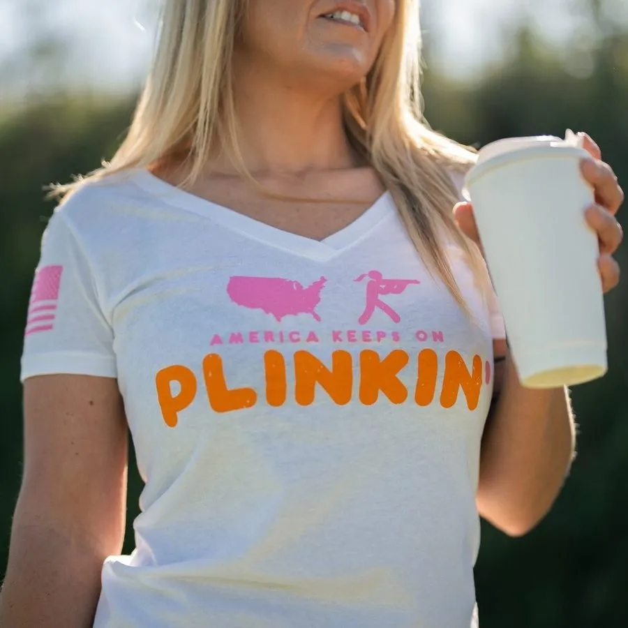 Women's Plinkin' V-Neck - White