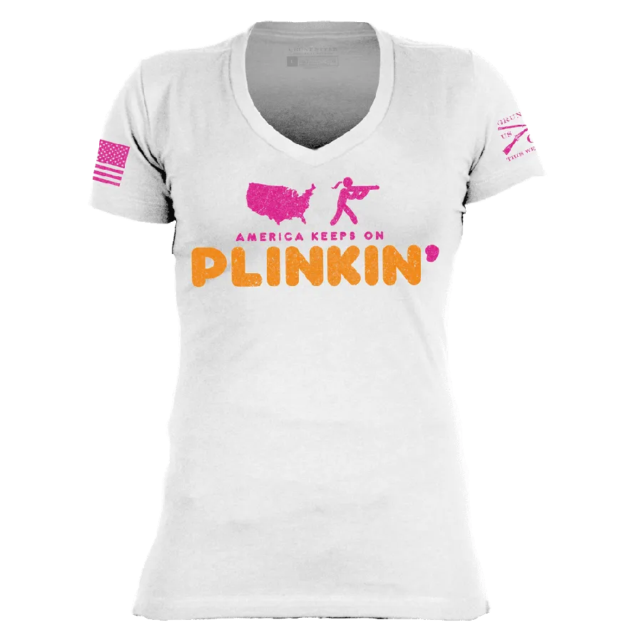 Women's Plinkin' V-Neck - White