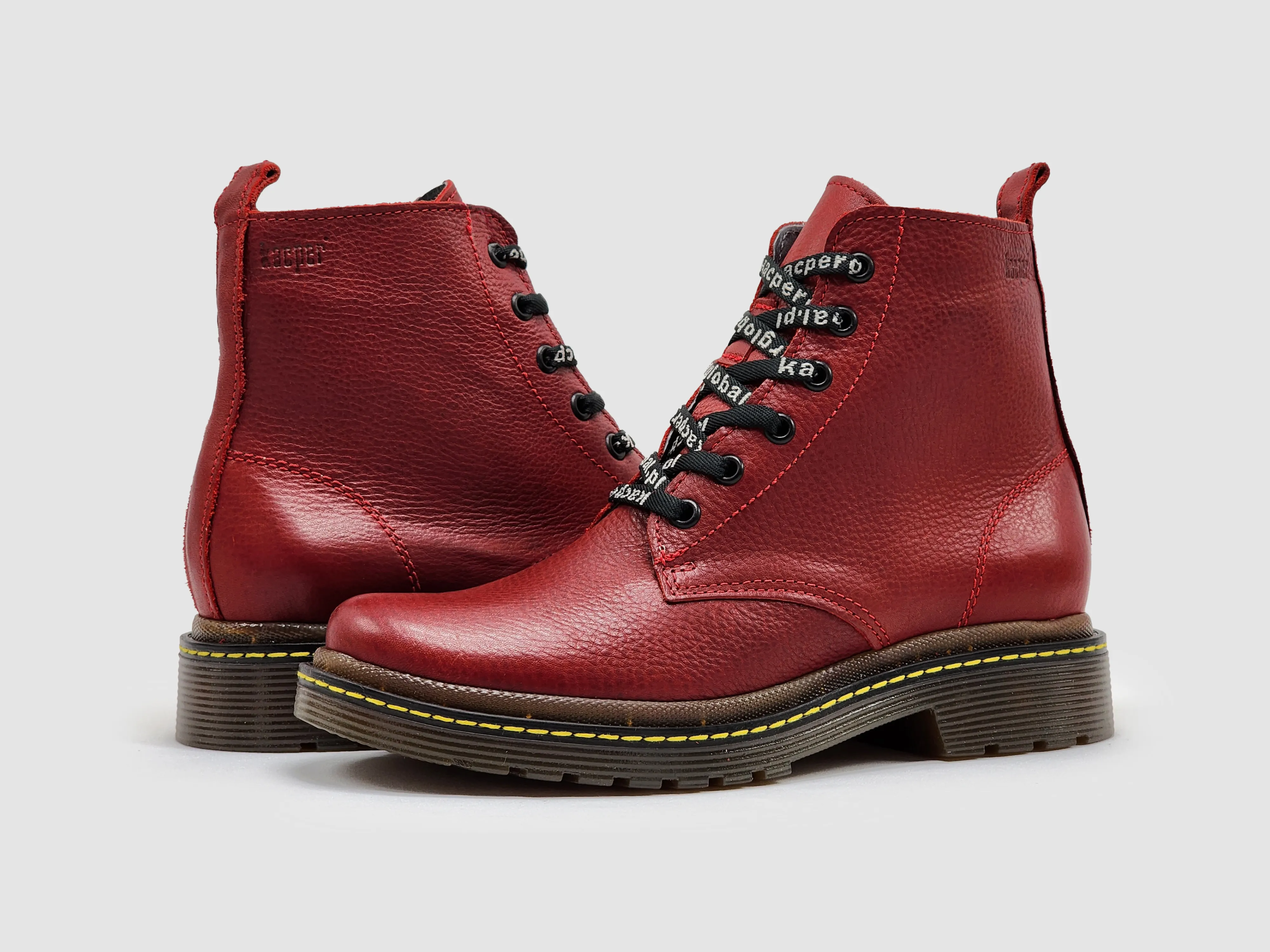 Women's Premium Leather Zip-Up Boots - Red