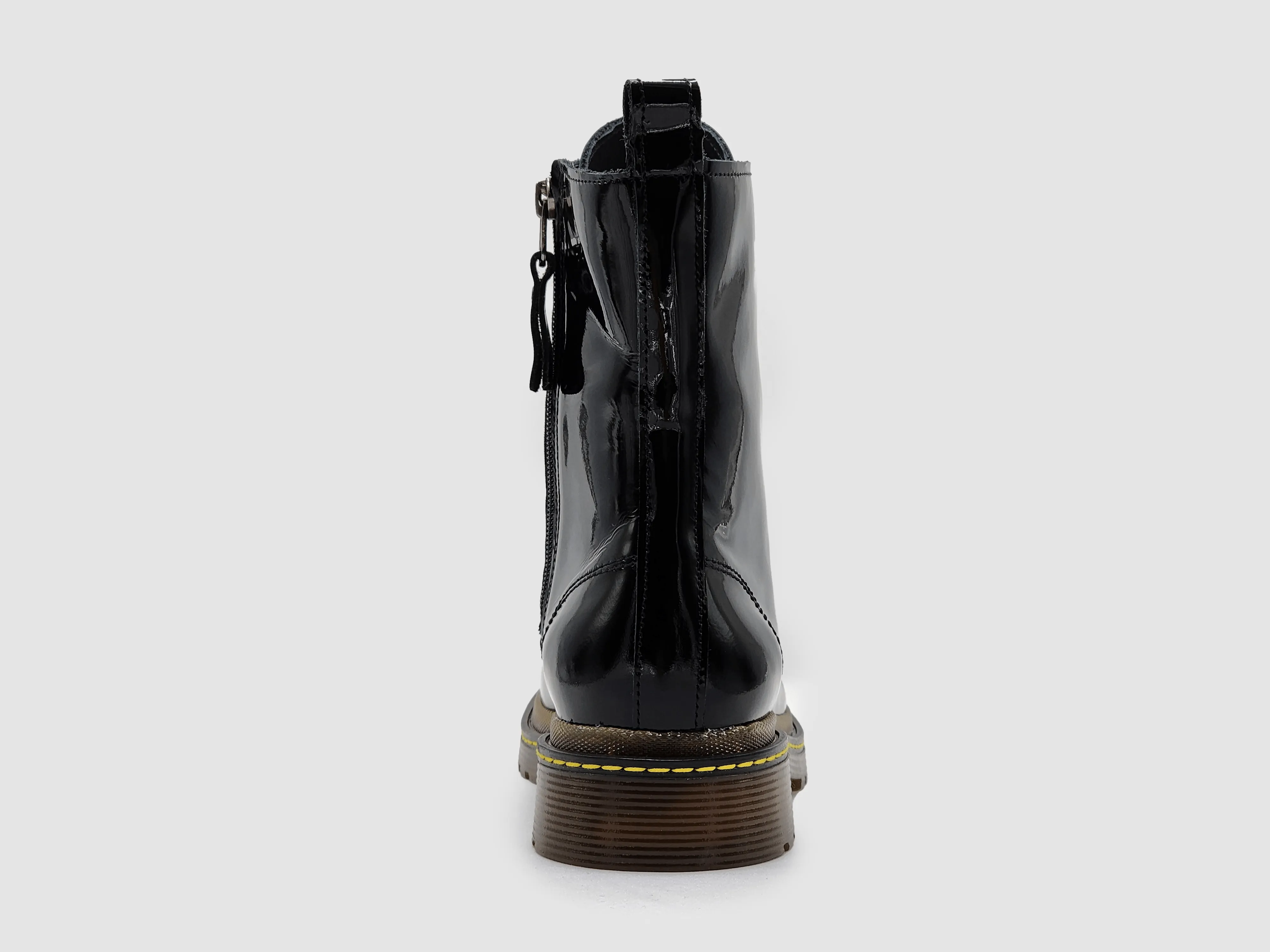 Women's Premium Mid Patent Leather Boots - Black