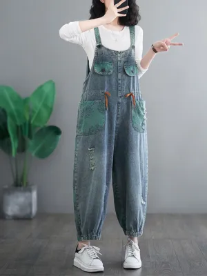 Women's Premium Quality Printed Long  Overalls Dungarees