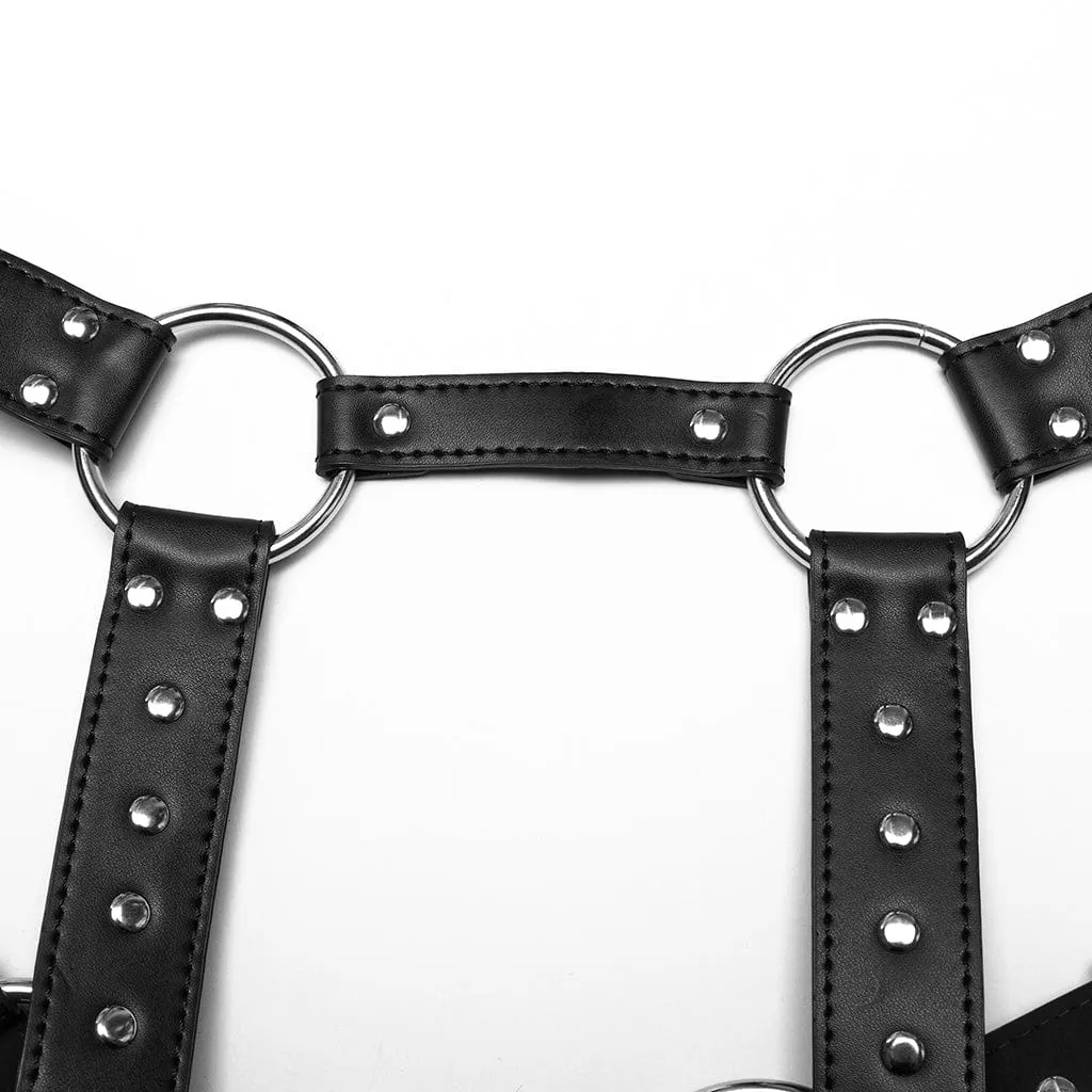 Women's Punk Studded Slash Shoulder Harness